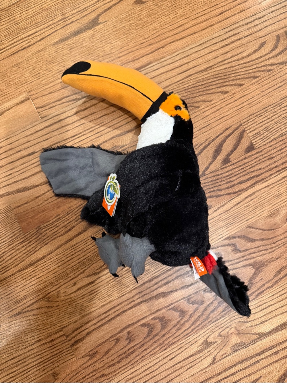 Wildlife Plush Toucan Stuffed Animal - Black, Yellow, White